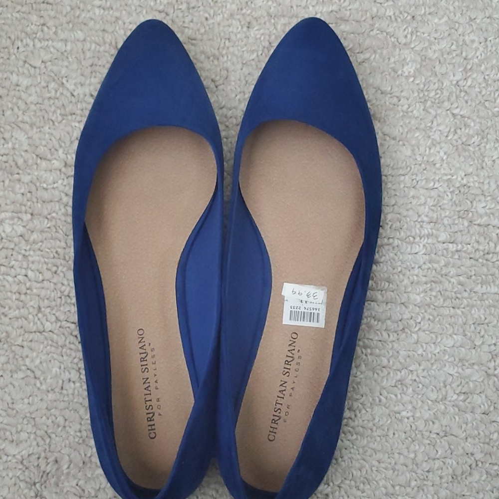 Christian Siriano Blue Flats